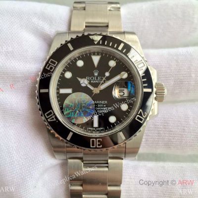 NEW UPGRADED Rolex Submariner Watch SS Black Ceramic Swiss ETA2836